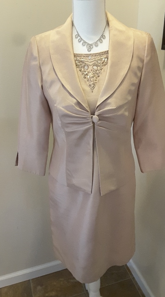 Jessica Howard Evenings gold embellished dress 6P